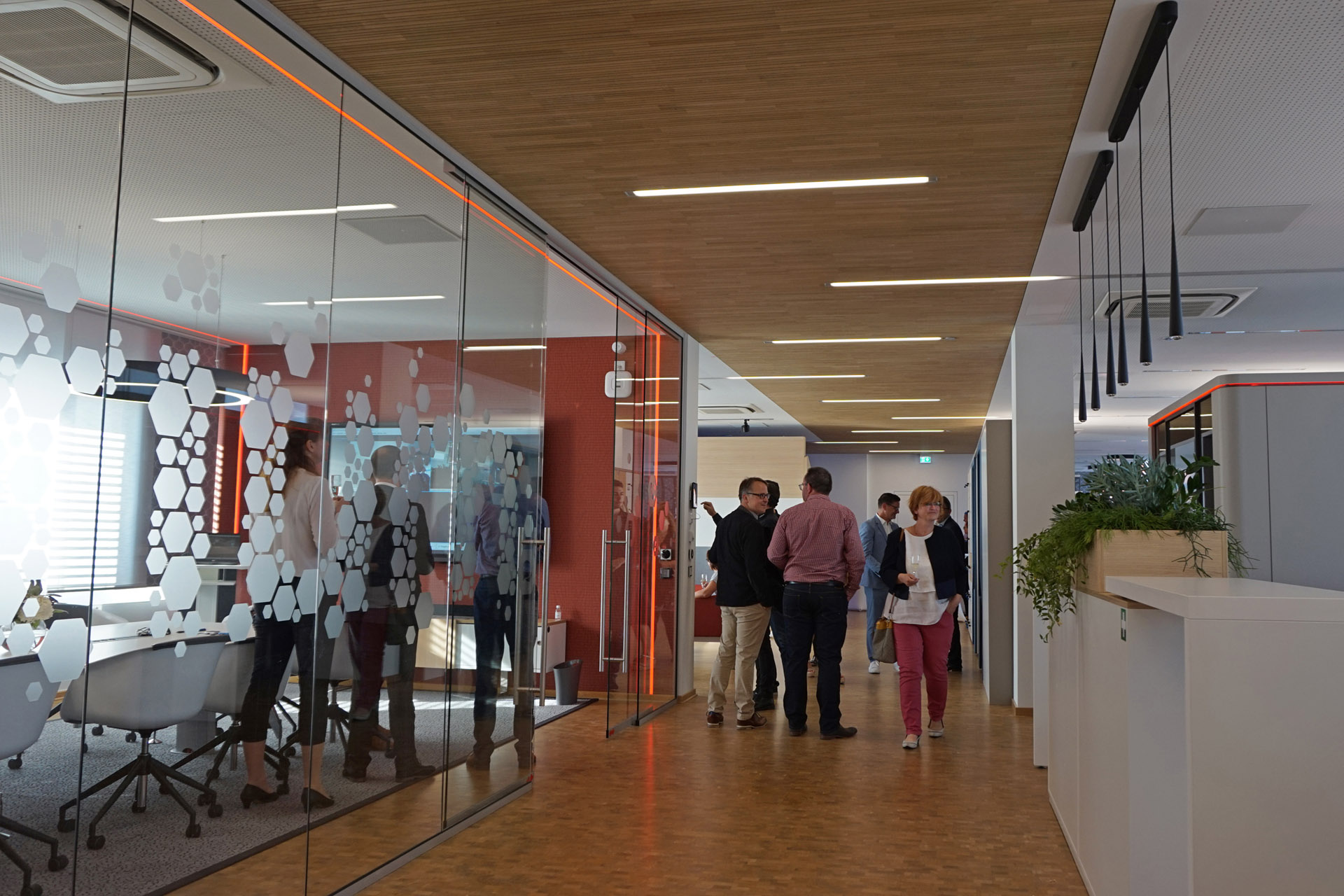 Holzakustikdecke_Flurbereich-Büroetage